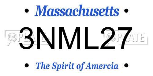 3NML27 Massachusetts License Plate