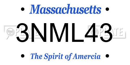 3NML43 Massachusetts License Plate