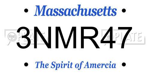 3NMR47 Massachusetts License Plate