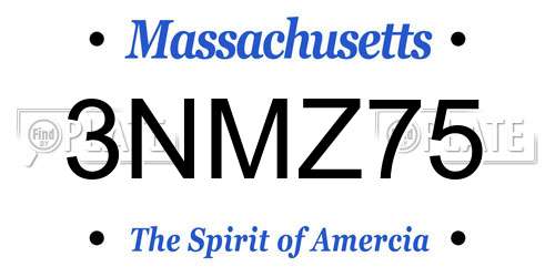 3NMZ75 Massachusetts License Plate
