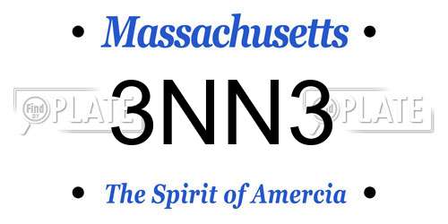 3NN3 Massachusetts License Plate