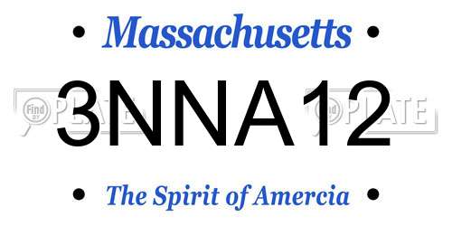 3NNA12 Massachusetts License Plate