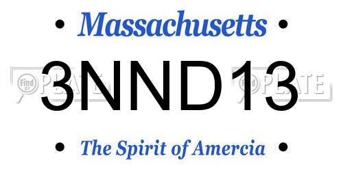 3NND13 Massachusetts License Plate