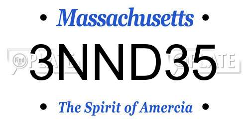 3NND35 Massachusetts License Plate