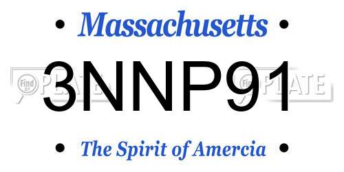 3NNP91 Massachusetts License Plate