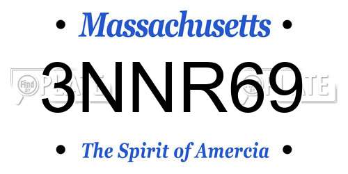 3NNR69 Massachusetts License Plate
