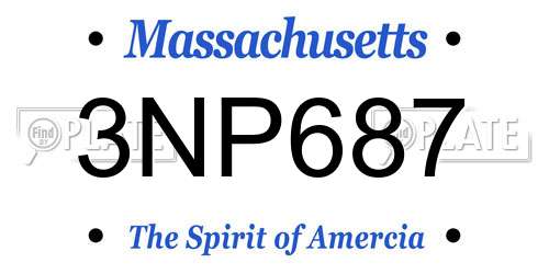3NP687 Massachusetts License Plate