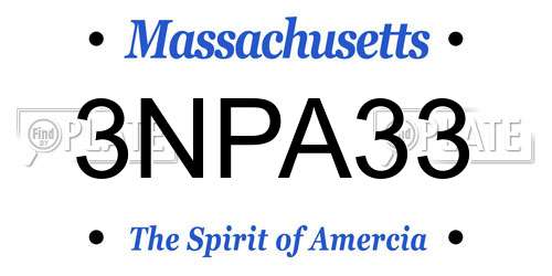 3NPA33 Massachusetts License Plate