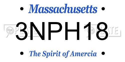 3NPH18 Massachusetts License Plate