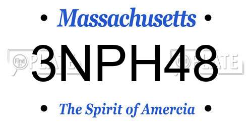 3NPH48 Massachusetts License Plate