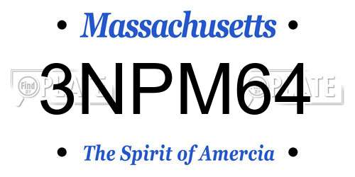 3NPM64 Massachusetts License Plate