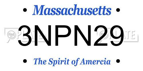 3NPN29 Massachusetts License Plate