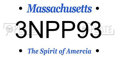 3NPP93 Massachusetts License Plate