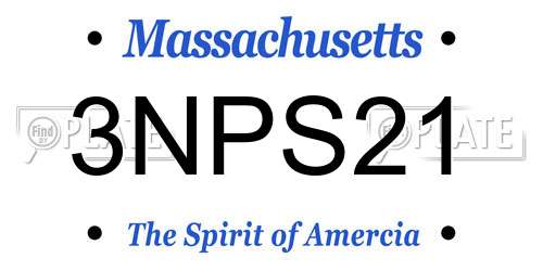 3NPS21 Massachusetts License Plate