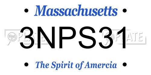 3NPS31 Massachusetts License Plate