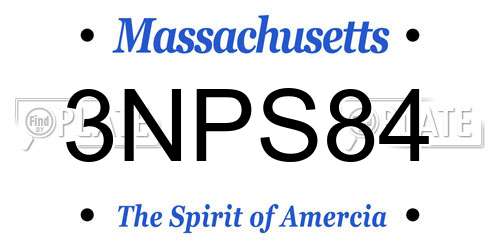 3NPS84 Massachusetts License Plate