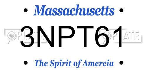 3NPT61 Massachusetts License Plate