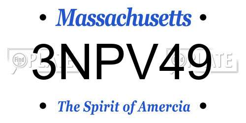 3NPV49 Massachusetts License Plate