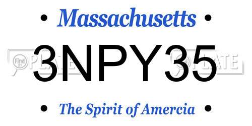 3NPY35 Massachusetts License Plate