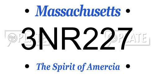 3NR227 Massachusetts License Plate