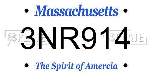 3NR914 Massachusetts License Plate