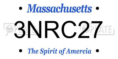 3NRC27 Massachusetts License Plate