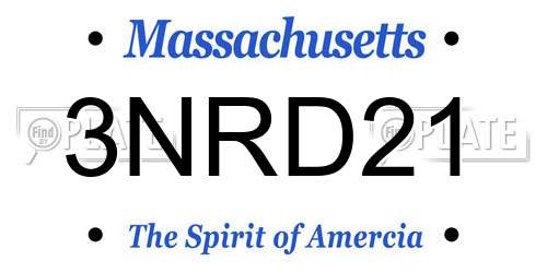 3NRD21 Massachusetts License Plate