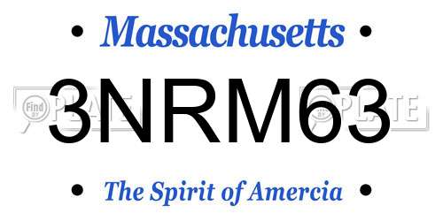3NRM63 Massachusetts License Plate