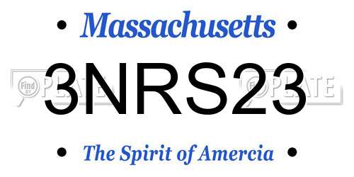 3NRS23 Massachusetts License Plate
