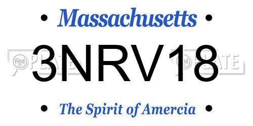 3NRV18 Massachusetts License Plate