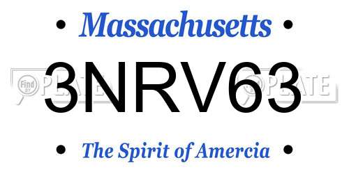 3NRV63 Massachusetts License Plate