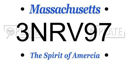 3NRV97 Massachusetts License Plate