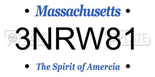 3NRW81 Massachusetts License Plate