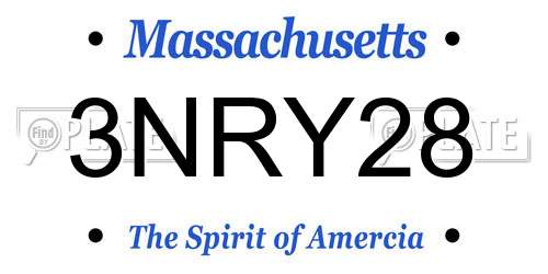 3NRY28 Massachusetts License Plate
