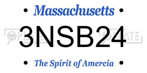 3NSB24 Massachusetts License Plate