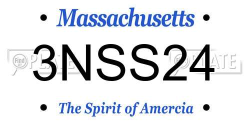 3NSS24 Massachusetts License Plate