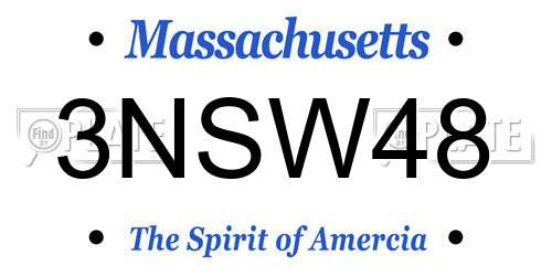 3NSW48 Massachusetts License Plate