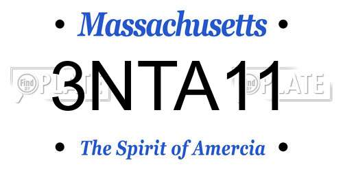 3NTA11 Massachusetts License Plate