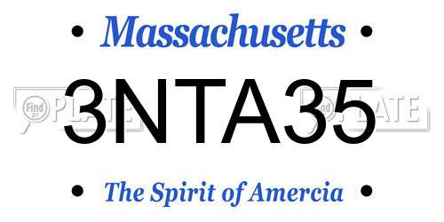 3NTA35 Massachusetts License Plate