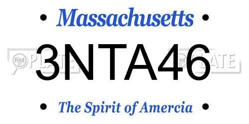 3NTA46 Massachusetts License Plate