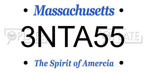 3NTA55 Massachusetts License Plate