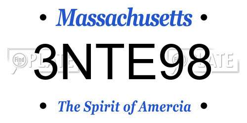 3NTE98 Massachusetts License Plate