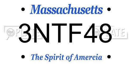 3NTF48 Massachusetts License Plate
