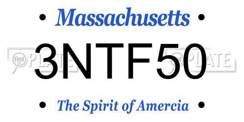 3NTF50 Massachusetts License Plate