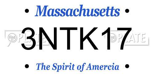 3NTK17 Massachusetts License Plate