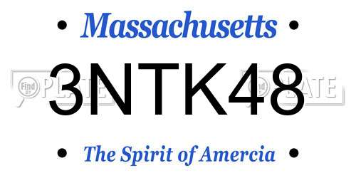 3NTK48 Massachusetts License Plate