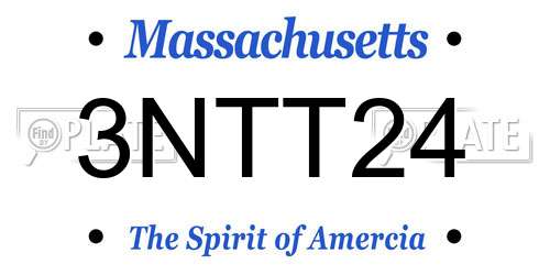 3NTT24 Massachusetts License Plate