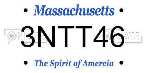 3NTT46 Massachusetts License Plate