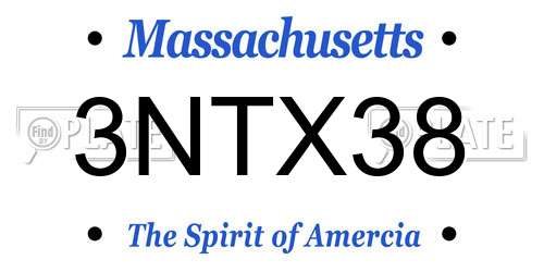 3NTX38 Massachusetts License Plate