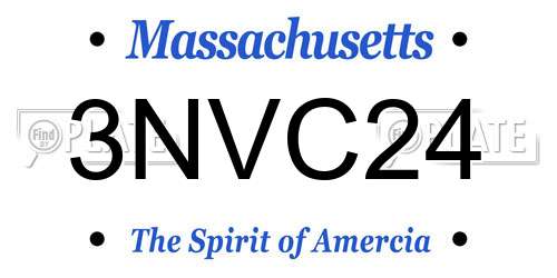 3NVC24 Massachusetts License Plate